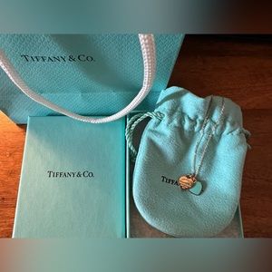 Tiffany Blue Double Heart Mini Tag Pendant